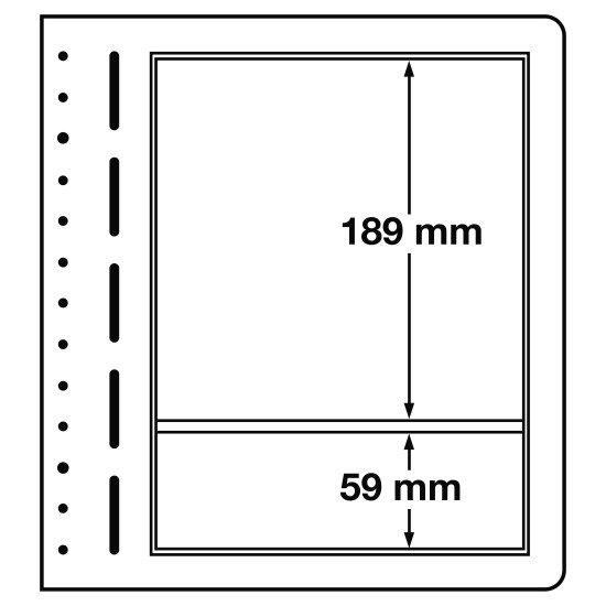 Leuchtturm 319948 hojas en blanco-LB, 2 divisiones, 190x189 mm, 190x59 mm