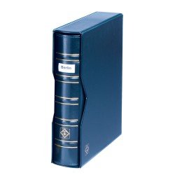 Leuchtturm 321054 Tapa OPTIMA, diseño classic SIGNUM, con ventana para inscripción +cajetín projoector, azul