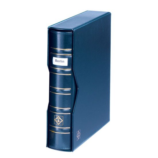 Leuchtturm 321054 Tapa OPTIMA, diseño classic SIGNUM, con ventana para inscripción +cajetín projoector, azul