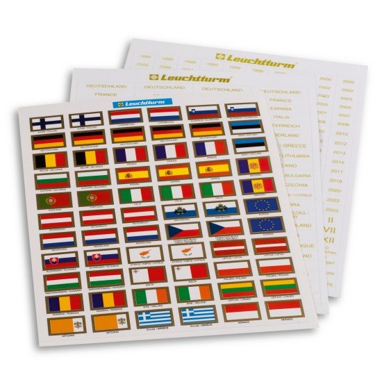 Leuchtturm 321082 Etiquetas Set para monedas de euro