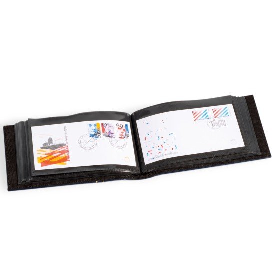 Leuchtturm 321219 Álbum para 100 FDCs o cartas en el formato DIN largo, verde