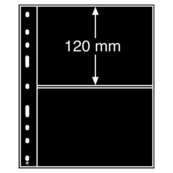 Leuchtturm 322646 hojas de plástico OPTIMA, 2 divisiones, negro