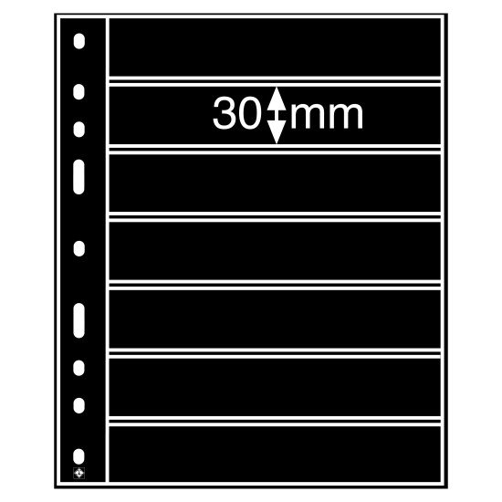 Leuchtturm 323995 Hojas de plástico OPTIMA, 7 divisiones, negro Leuchtturm 323995 Hojas de plástico OPTIMA, 7 divisiones, negro