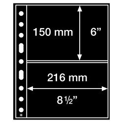 Leuchtturm 324690 Hojas de plástico GRANDE, con2 bandas horizontales, negro Leuchtturm 324690 Hojas de plástico GRANDE, con2 bandas horizontales, negro