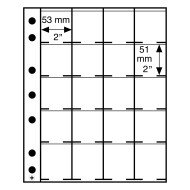 Leuchtturm 324851 Hojas de plástico GRANDE con 20 divisiones para cartones demonedas