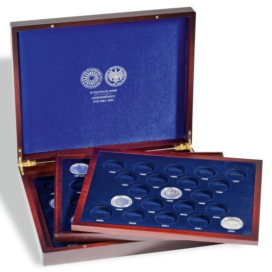 Leuchtturm 325204 Estuche para monedas VOLTERRA TRIO de Luxe, para 61 conmem. alem. de 10-DM en cápsulas Leuchtturm 325204 Estuche para monedas VOLTERRA TRIO de Luxe, para 61 conmem. alem. de 10-DM en cápsulas