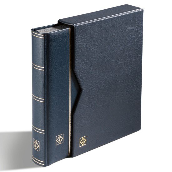 Leuchtturm 371800 Clasificador PREMIUM, DIN A4, 32 páginas negras, tapa de cuero* acolchada + cajetín,verde