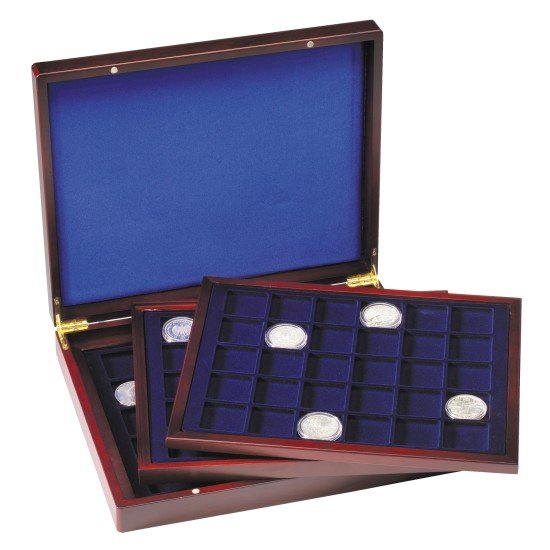 Leuchtturm 326786 Estuche para monedas VOLTERRA TRIO de Luxe, cada una para 30 monedas cuadradas de 39 mm Ø