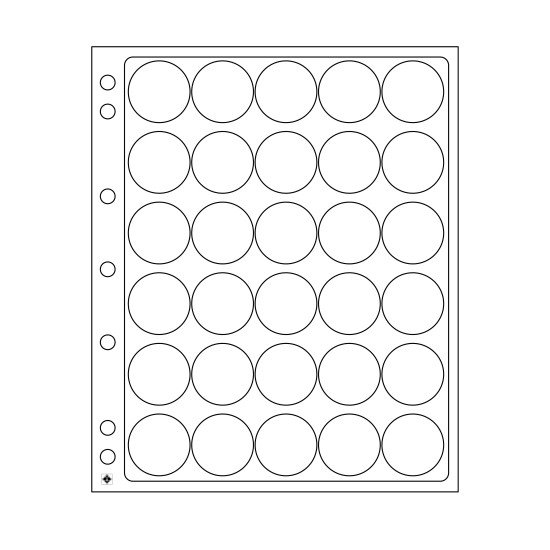 Leuchtturm 329237 hojas p.monedas ENCAP, para 30 cápsulas d. monedas con undiámetro interior de 32 hasta33mm Paq. 2 unid. 