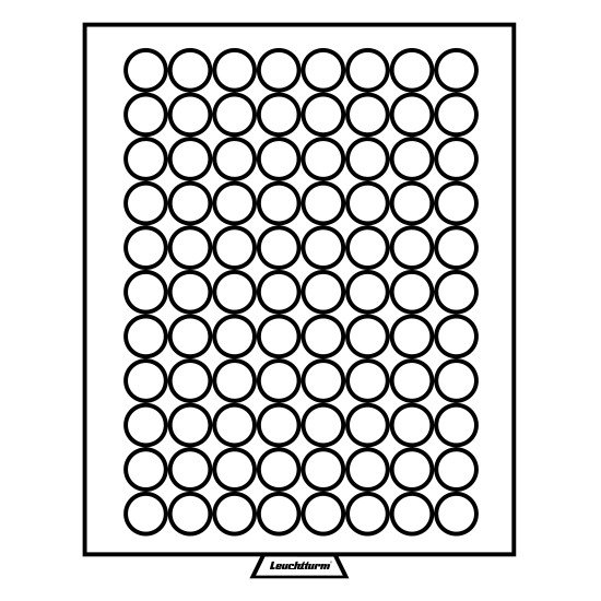 Leuchtturm 330737 Bandeja para monedas 88 divisiones redondas de 21,5 mm Ø, color humo
