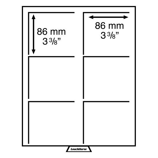 Leuchtturm 331319 Bandeja para monedas 6 divisiones esquinadas con formato 86x86 mm, color humo Leuchtturm 331319 Bandeja para monedas 6 divisiones esquinadas con formato 86x86 mm, color humo