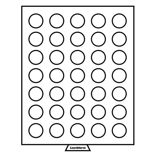 Leuchtturm 331868 Bandeja para monedas 35 divisiones redondas de 32,5 mm Ø, color humo