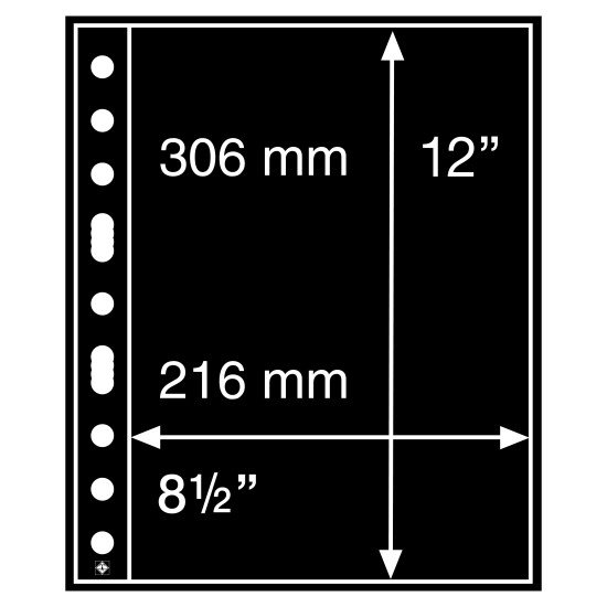 Leuchtturm 333555 hojas de plástico GRANDE, 1 división, negras
