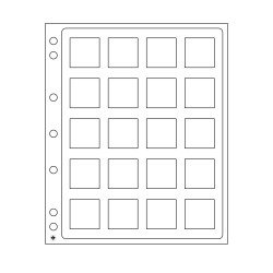 Leuchtturm 334778 Hojas ENCAP, transparentes para 20 cápsulas de monedas QUADRUM 50 x 50 mm Leuchtturm 334778 Hojas ENCAP, transparentes para 20 cápsulas de monedas QUADRUM 50 x 50 mm