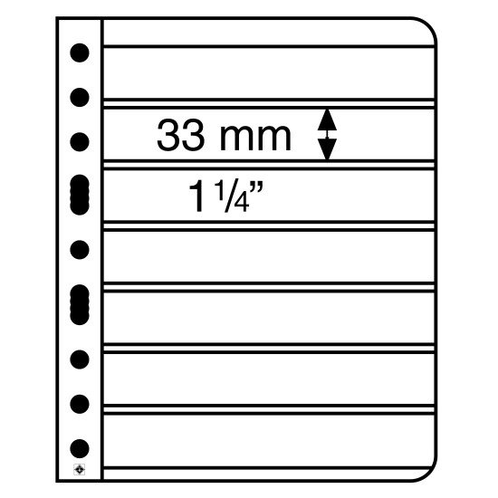 Leuchtturm 337457 hojas de plástico VARIO, 7 divisiones, transparente