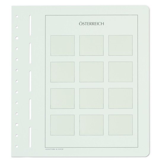 Leuchtturm 338025 hojas de Álbum neutras para sellos personalizados Austria (formato horizontal)