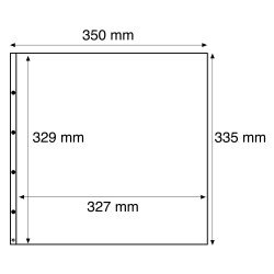 Leuchtturm 338354 Hojas de plástico MAXIMUM, para pliegos, abiertos arriba y en lateral con agujeros, trans.