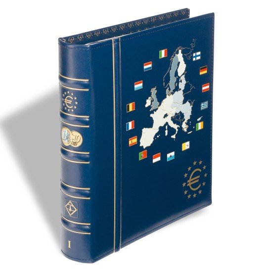Leuchtturm 341040 VISTA álbum de monedas de euro, tomo 1 para 12 series de monedas de curso legal,con cajetí