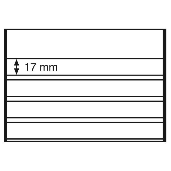 Leuchtturm 341465 Fichas standard PVC 158x113mm, 3 band.transp.Hoja prot.cartón negro paquete de 100