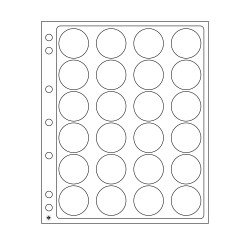 Leuchtturm 343214 hojas p.monedas ENCAP, para 24 cápsulas d. moned.con undiámetro interior d. 36 hasta 37 mm