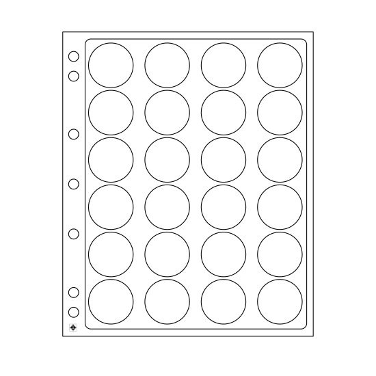 Leuchtturm 343214 hojas p.monedas ENCAP, para 24 cápsulas d. moned.con undiámetro interior d. 36 hasta 37 mm