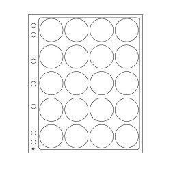 Leuchtturm 343216 Hojas p.monedas ENCAP, para 20 cápsulas d. moned.con un diámetro interior de 39-41mm