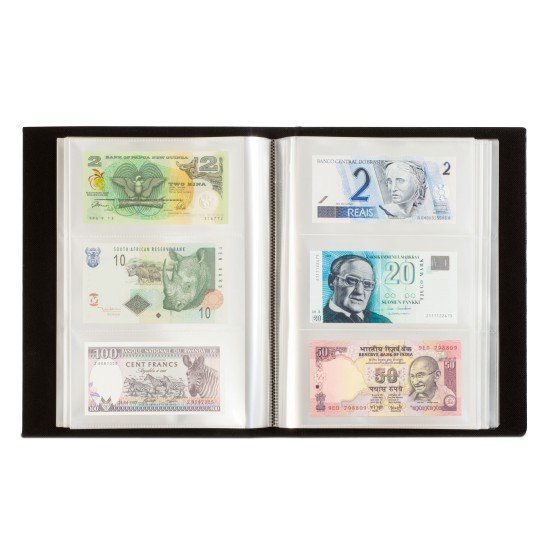 Leuchtturm 345089 Álbum para 300 billetes, negro