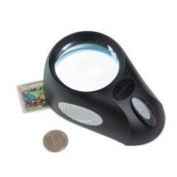 Leuchtturm 345409 Lupa estática de 5 aumentos, 6 LEDs, 3 niveles de iluminación Leuchtturm 345409 Lupa estática de 5 aumentos, 6 LEDs, 3 niveles de iluminación