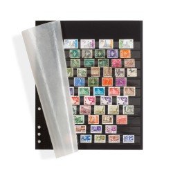 Leuchtturm 346723 Hojas clasficadoras OMEGA, cartón negro, 11 bandas transp., hoja protectora brillatina Leuchtturm 346723 Hojas clasficadoras OMEGA, cartón negro, 11 bandas transp., hoja protectora brillatina
