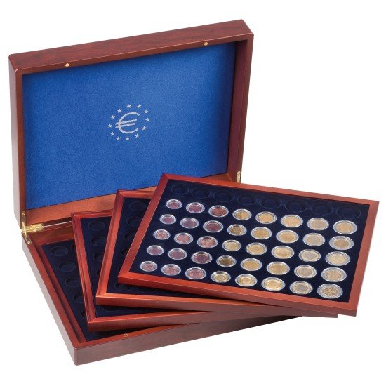 Leuchtturm 347179 Estuche VOLTERRA QUATTRO para 24 series de monedas en euros en cápsulas, acaobado Leuchtturm 347179 Estuche VOLTERRA QUATTRO para 24 series de monedas en euros en cápsulas, acaobado