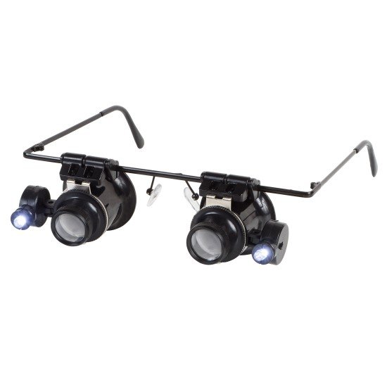 Leucthturm 347993 Gafas lupa BINOKEL con 20 aumentos y LED