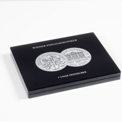 Leuchtturm 350448 Estuche VOLTERRA para 20 monedas de plata Filarmónica de Viena en cápsulas, negro Leuchtturm 350448 Estuche VOLTERRA para 20 monedas de plata Filarmónica de Viena en cápsulas, negro
