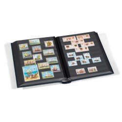 Leuchtturm 356722 Clasificador LEDER, A4, 64 páginas negras, tapa acolchada de cuero genuino, azul
