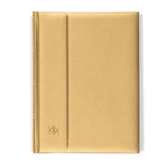 Leuchtturm 358055 Clasificador COMFORT, Din A4, 64 páginas en color chamois, tapa acolchada, dorado