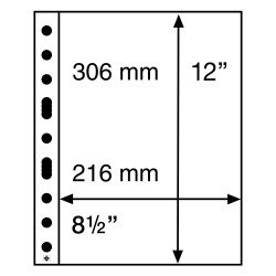 Leuchtturm 358072 Hojas de plástico SH 312, 1 bolsa (A4), PP, claro, paquete de 50 Leuchtturm 358072 Hojas de plástico SH 312, 1 bolsa (A4), PP, claro, paquete de 50