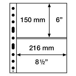 Leuchtturm 358073 Hojas de plástico SH 312, 2 bolsas transversales (A5), PP, claro, paquete de 50 Leuchtturm 358073 Hojas de plástico SH 312, 2 bolsas transversales (A5), PP, claro, paquete de 50