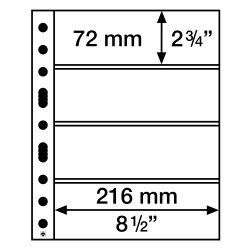 Leuchtturm 358075 Hojas de plástico SH 312, 4 bolsas transversales p. billetes banco, PP, claro, paq. de 50 Leuchtturm 358075 Hojas de plástico SH 312, 4 bolsas transversales p. billetes banco, PP, claro, paq. de 50