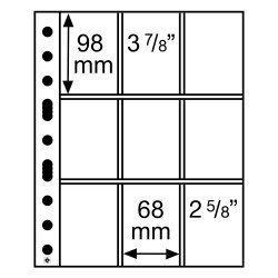 Leuchtturm 358077 Hojas de plástico SH 312, 9 bolsas para cartas coleccionables, PP, claro, paquete de 50 Leuchtturm 358077 Hojas de plástico SH 312, 9 bolsas para cartas coleccionables, PP, claro, paquete de 50