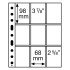 Leuchtturm 358077 Hojas de plástico SH 312, 9 bolsas para cartas coleccionables, PP, claro, paquete de 50