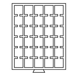 Leuchtturm 360057 Bandeja para monedas 30 divisiones esquinadas 38 x 38 mm, color humo con bandeja negra