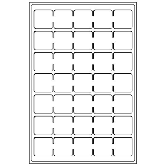Leuchtturm 360059 Bandeja L para 35 monedas de 38 mm Ø, azul, paquete de 2
