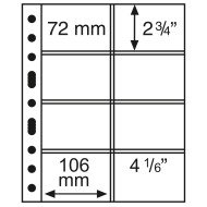 Leuchtturm 360753 Hojas de plástico GRANDE, con 8 estuches, 106x72 mm, transparentes, paquete de 5