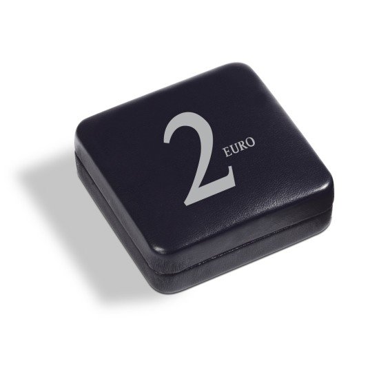 Leuchtturm 361103 Estuche NOBILE para 1 moneda de 2 euros en cápsula, negro
