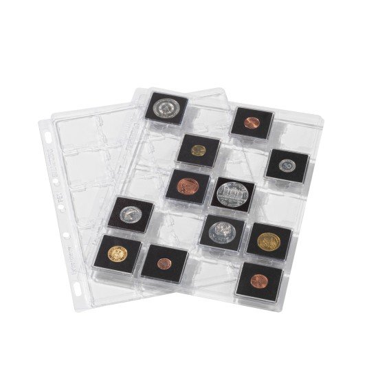 Leuchtturm 361439 Hojas de plástico SNAP para 20 QUADRUM cápsulas de monedas,  paquete de 2