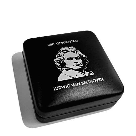 Leuchtturm 363078 Estuche NOBILE para 1 moneda alemana de 20 euros “Beethoven” en cápsula,negro