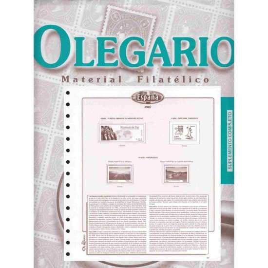 Hojas España Olegario Años completos sin montar - 1992 Hojas España Olegario Años completos sin montar - 1992