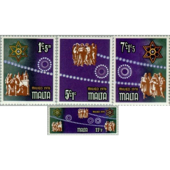 Malta 569/72 1978 Navidad Sorteo a favor de la infancia Lujo