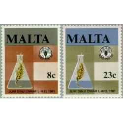 Malta 622/23 1981 Día mundial de la alimentación Símbolos Lujo