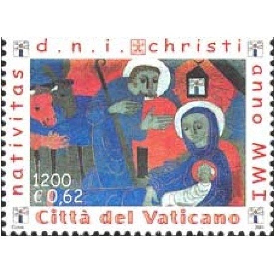 Vaticano 1248 2001 Navidad Una banda sin dentar Lujo Vaticano 1248 2001 Navidad Una banda sin dentar Lujo