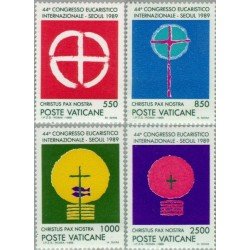 Vaticano - 860/63 - 1989 44º Congreso eucarístico inter. Seúl Lujo Vaticano - 860/63 - 1989 44º Congreso eucarístico inter. Seúl Lujo